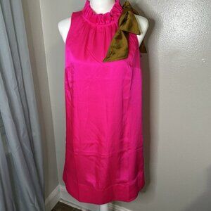 J Crew Fuschia Mini Dress with Bow Accent